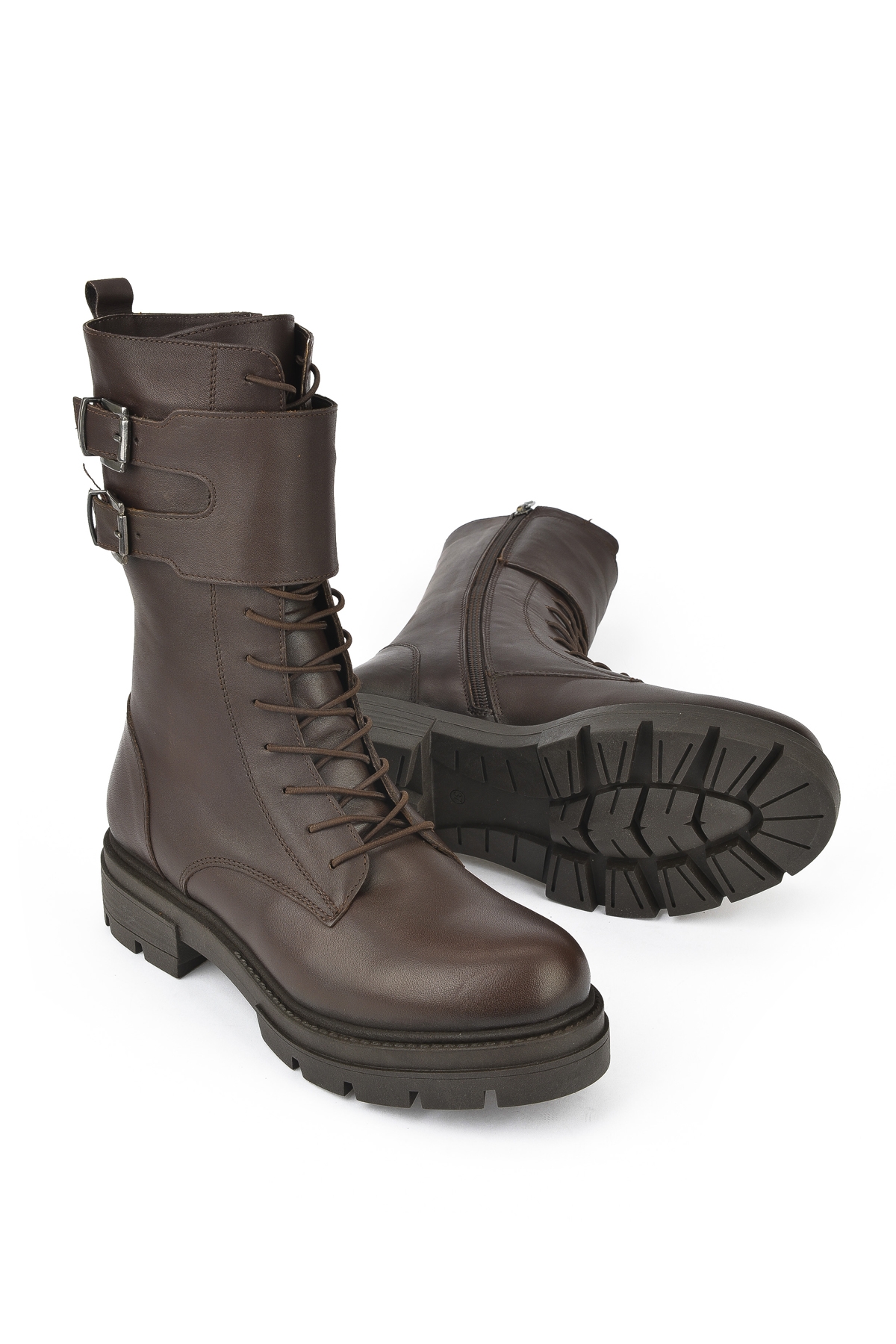 Kadın Hakiki Deri Bot 14319Z66382 Kahve - Görsel 5