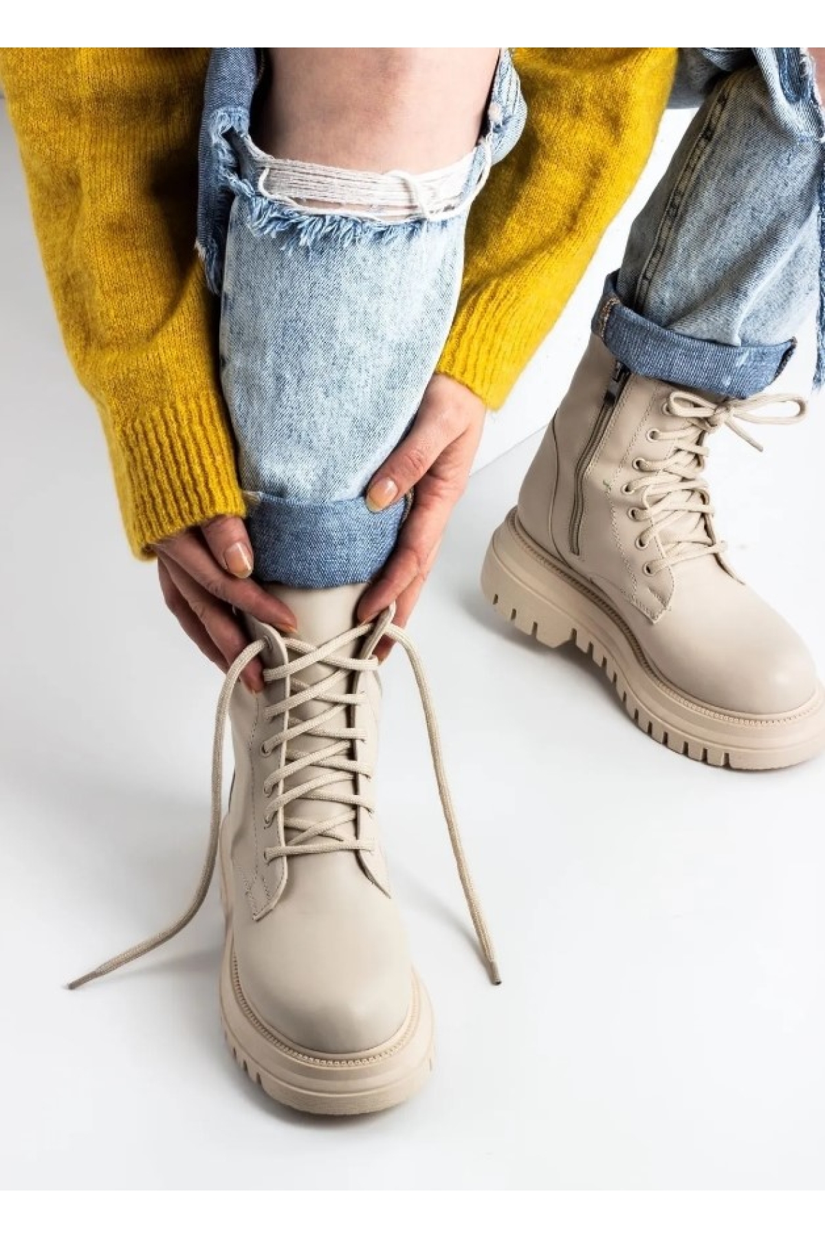 Kalın ve Yüksek Taban Günlük Bot Kadın Postal Bot - Görsel 3