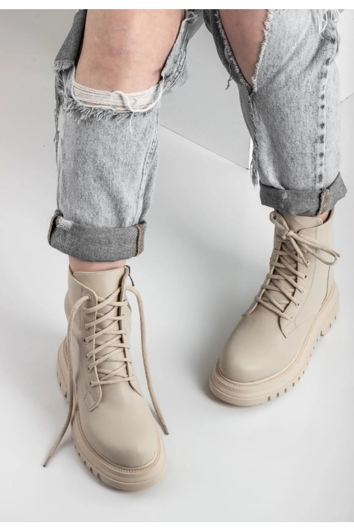 Kalın ve Yüksek Taban Günlük Bot Kadın Postal Bot - Görsel 4