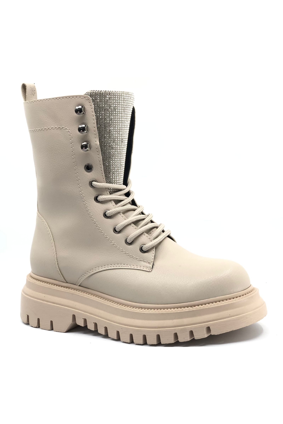 Kalın ve Yüksek Taban Dili Taşlı Günlük Bot Kadın Postal Bot - Görsel 2