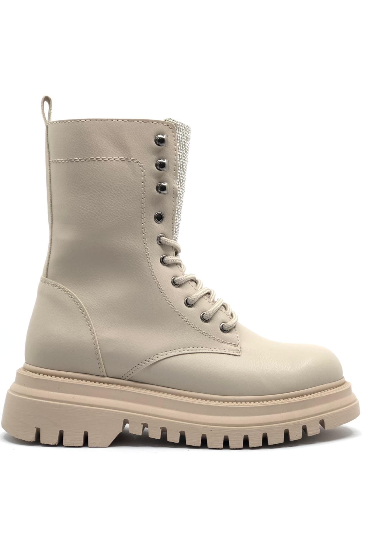 Kalın ve Yüksek Taban Dili Taşlı Günlük Bot Kadın Postal Bot - Görsel 3