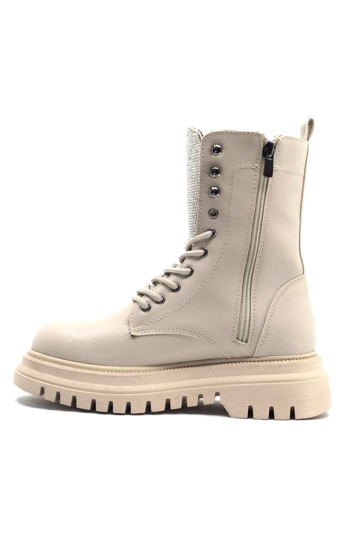 Kalın ve Yüksek Taban Dili Taşlı Günlük Bot Kadın Postal Bot - Görsel 5