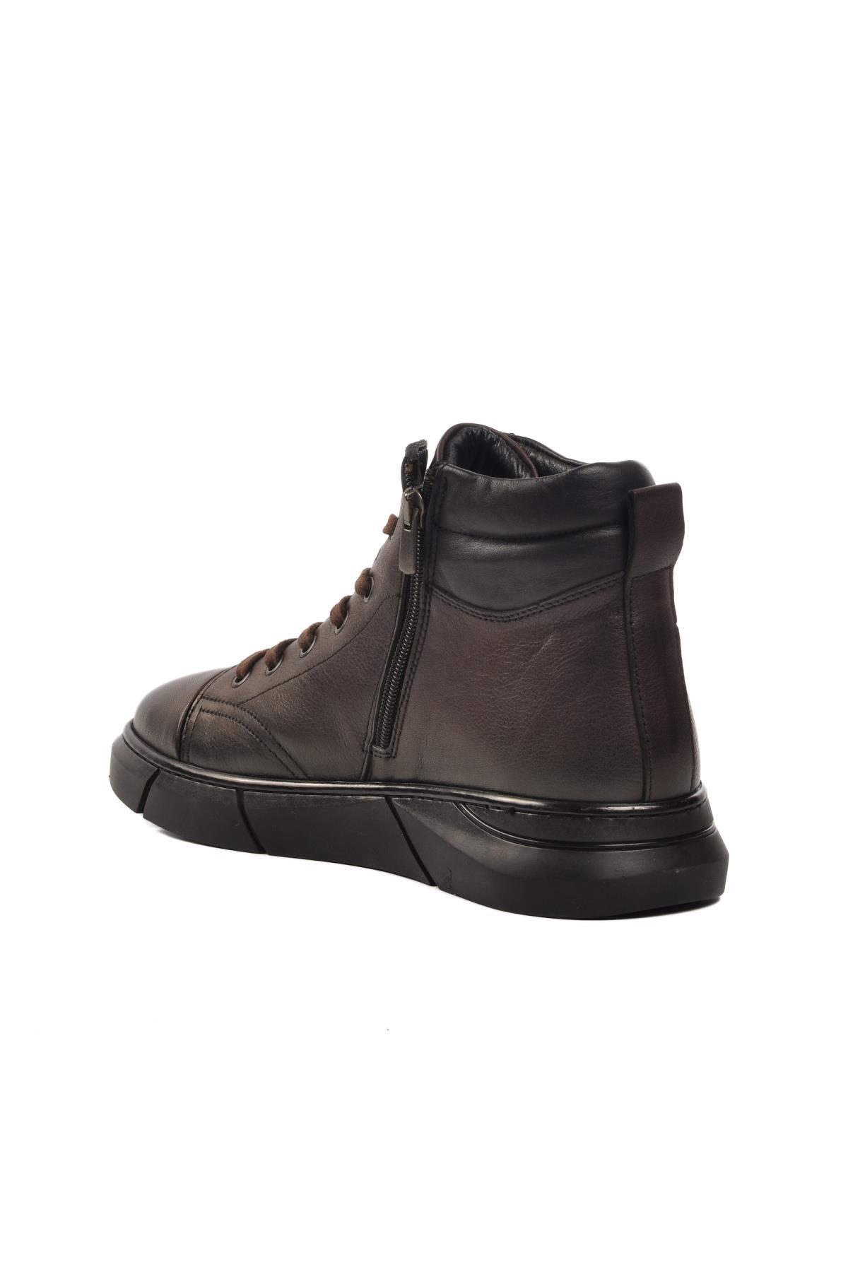 4K1238-510 Kahve Hakiki Deri İçi Polarlı Erkek Bot - Görsel 5