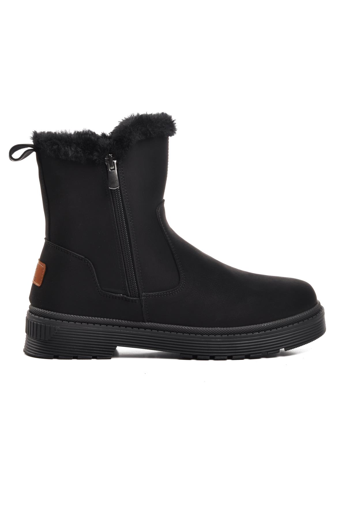 23003 Siyah-Zümrüt İçi Kürklü Kadın Bot - Görsel 3