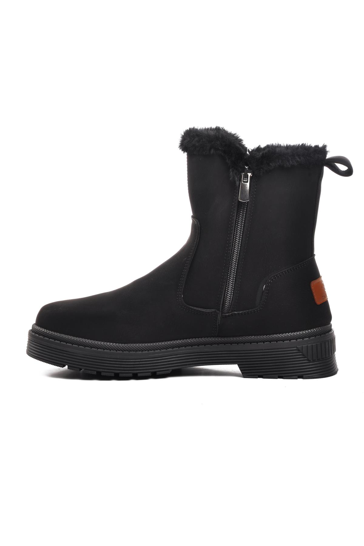 23003 Siyah-Zümrüt İçi Kürklü Kadın Bot - Görsel 4