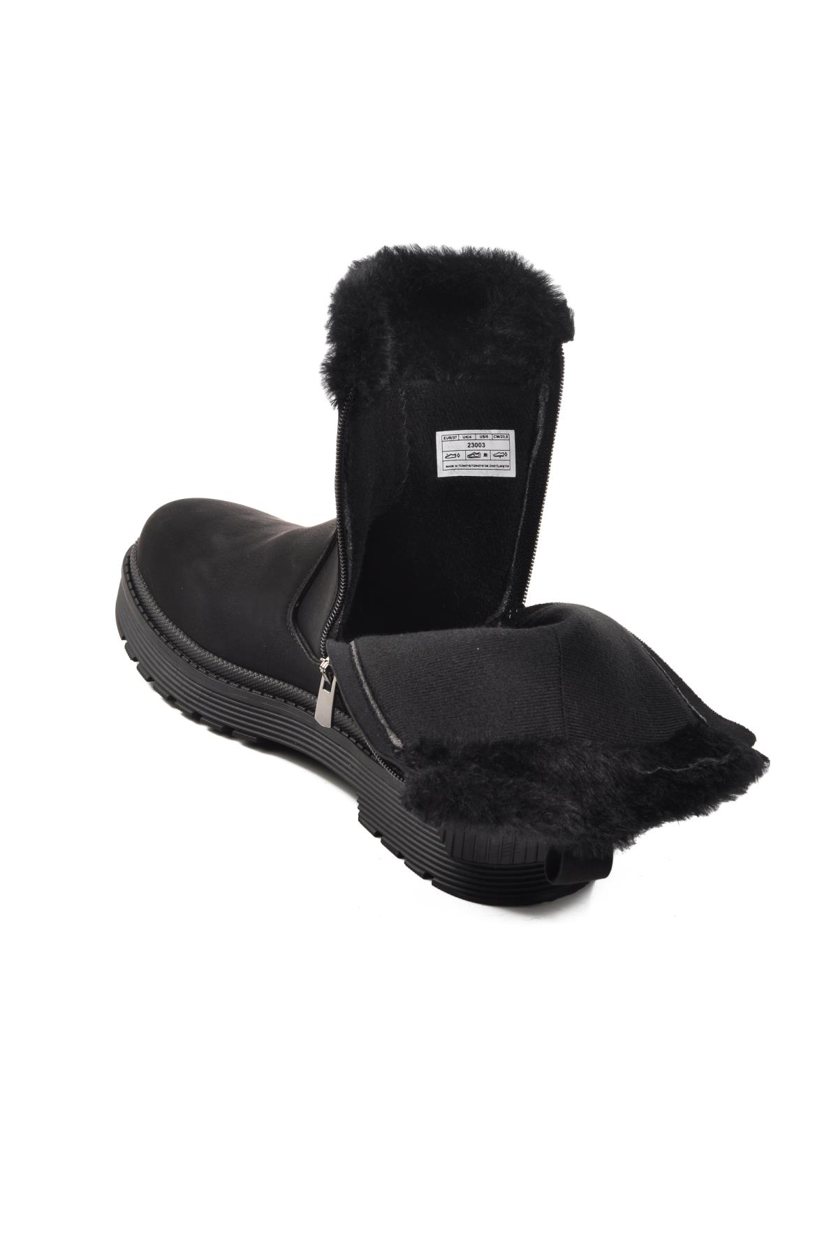 23003 Siyah-Zümrüt İçi Kürklü Kadın Bot - Görsel 5