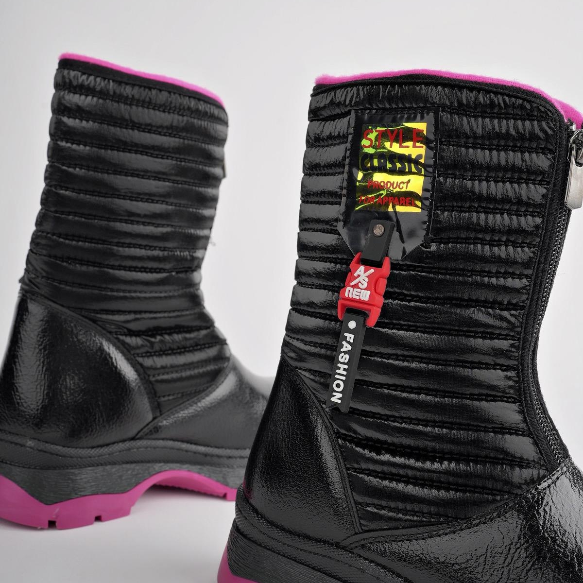 BLOOM Garantili Çocuk Tırtıklı Taban İçi Polar Önü Fermuarlı Yağmur ve Kar Botu - Görsel 6