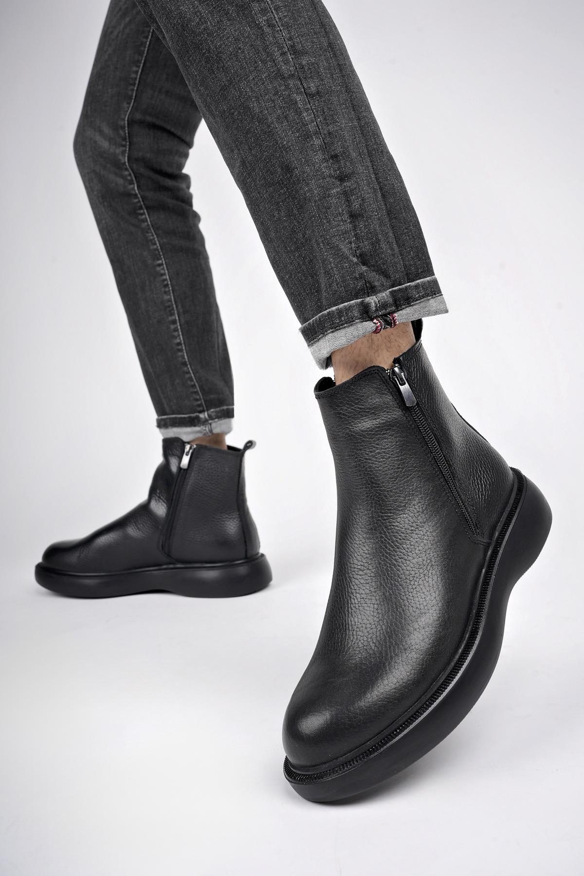 BRANDON Hakiki Deri Çift Fermuarlı Garantili Erkek Kışlık Chelsea Bot - Görsel 2