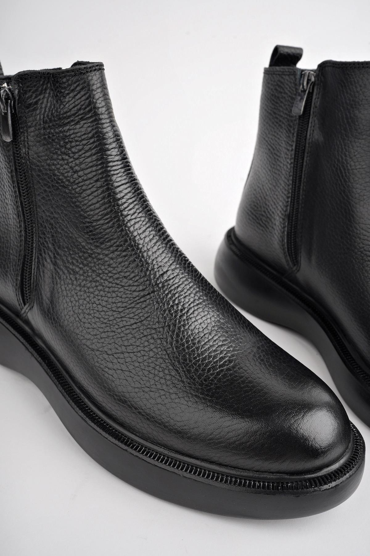 BRANDON Hakiki Deri Çift Fermuarlı Garantili Erkek Kışlık Chelsea Bot - Görsel 4