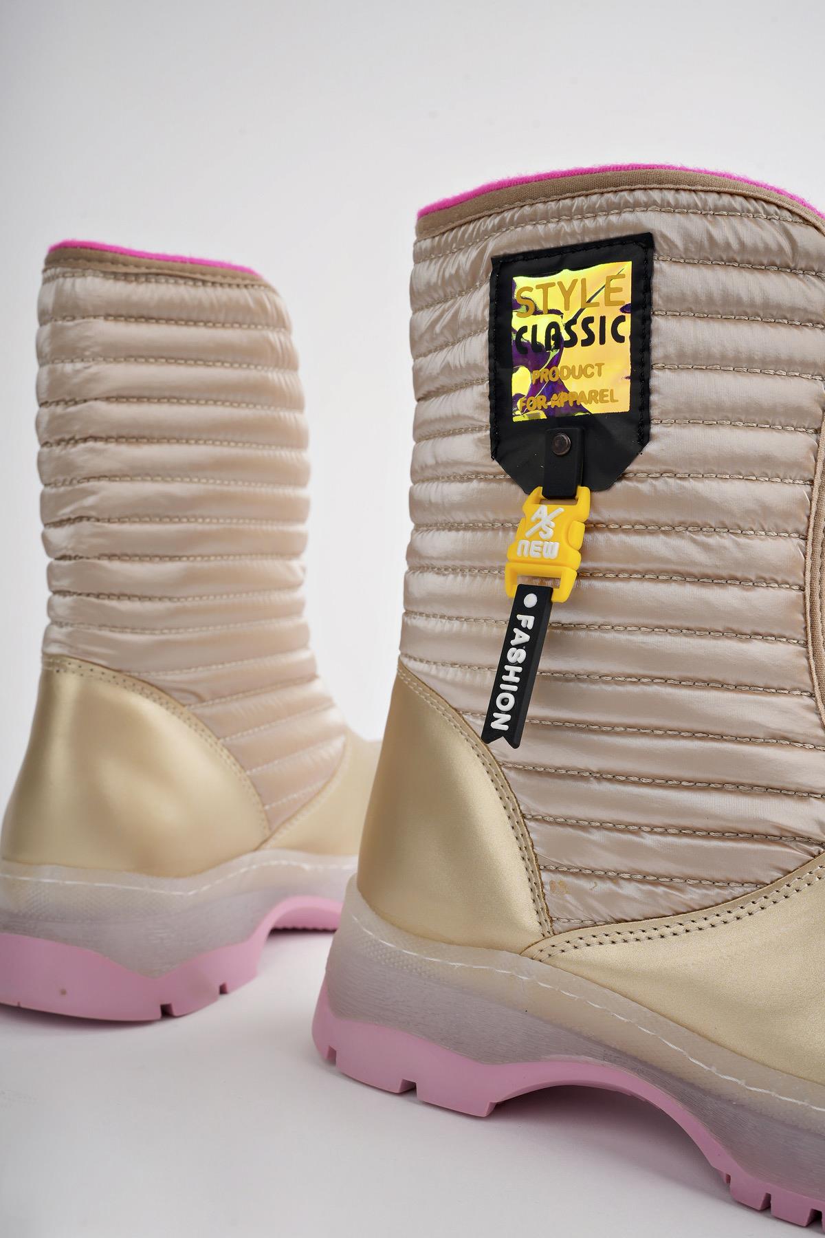 BLOOM Garantili Çocuk Tırtıklı Taban İçi Polar Önü Fermuarlı Yağmur ve Kar Botu - Görsel 4