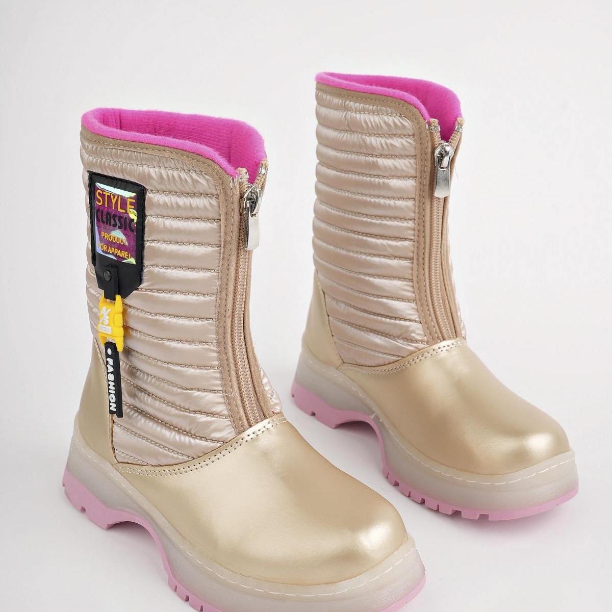 BLOOM Garantili Çocuk Tırtıklı Taban İçi Polar Önü Fermuarlı Yağmur ve Kar Botu - Görsel 6