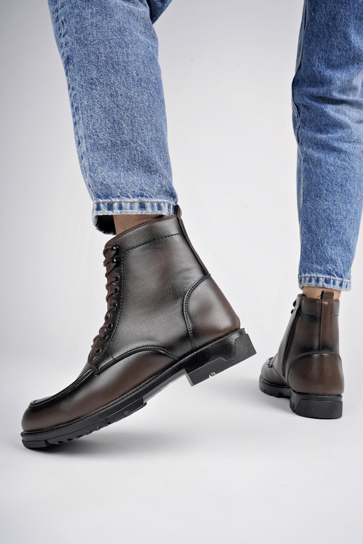 MAXWELLY Garantili Fermuarlı Bağcıklı Rahat Hafif Taban Erkek Bot - Görsel 7
