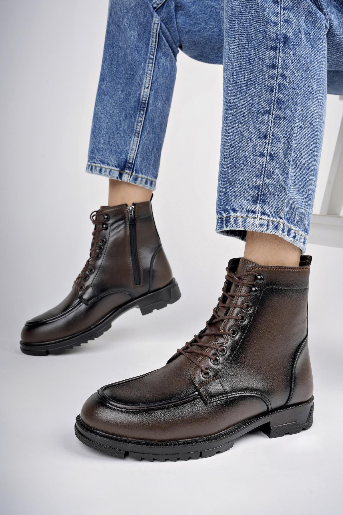 MAXWELLY Garantili Fermuarlı Bağcıklı Rahat Hafif Taban Erkek Bot - Görsel 8