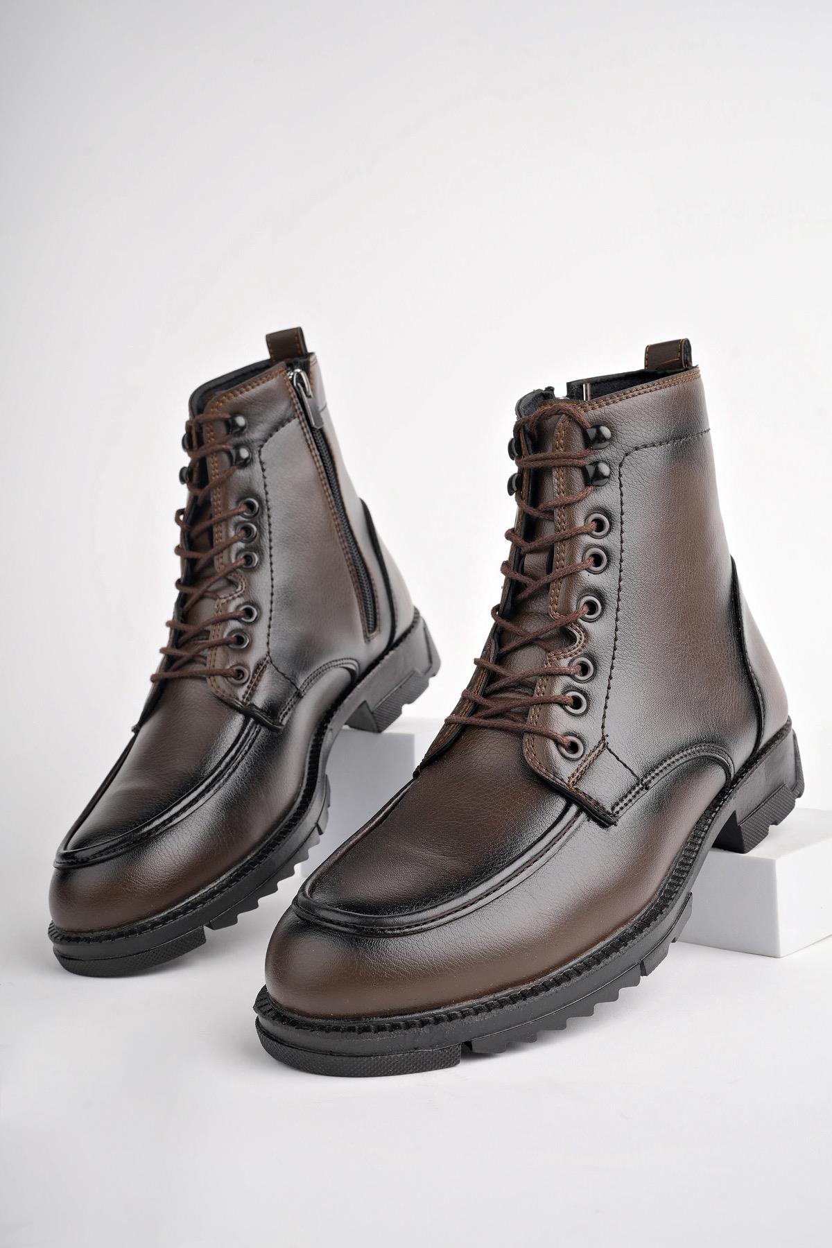 MAXWELLY Garantili Fermuarlı Bağcıklı Rahat Hafif Taban Erkek Bot - Görsel 10