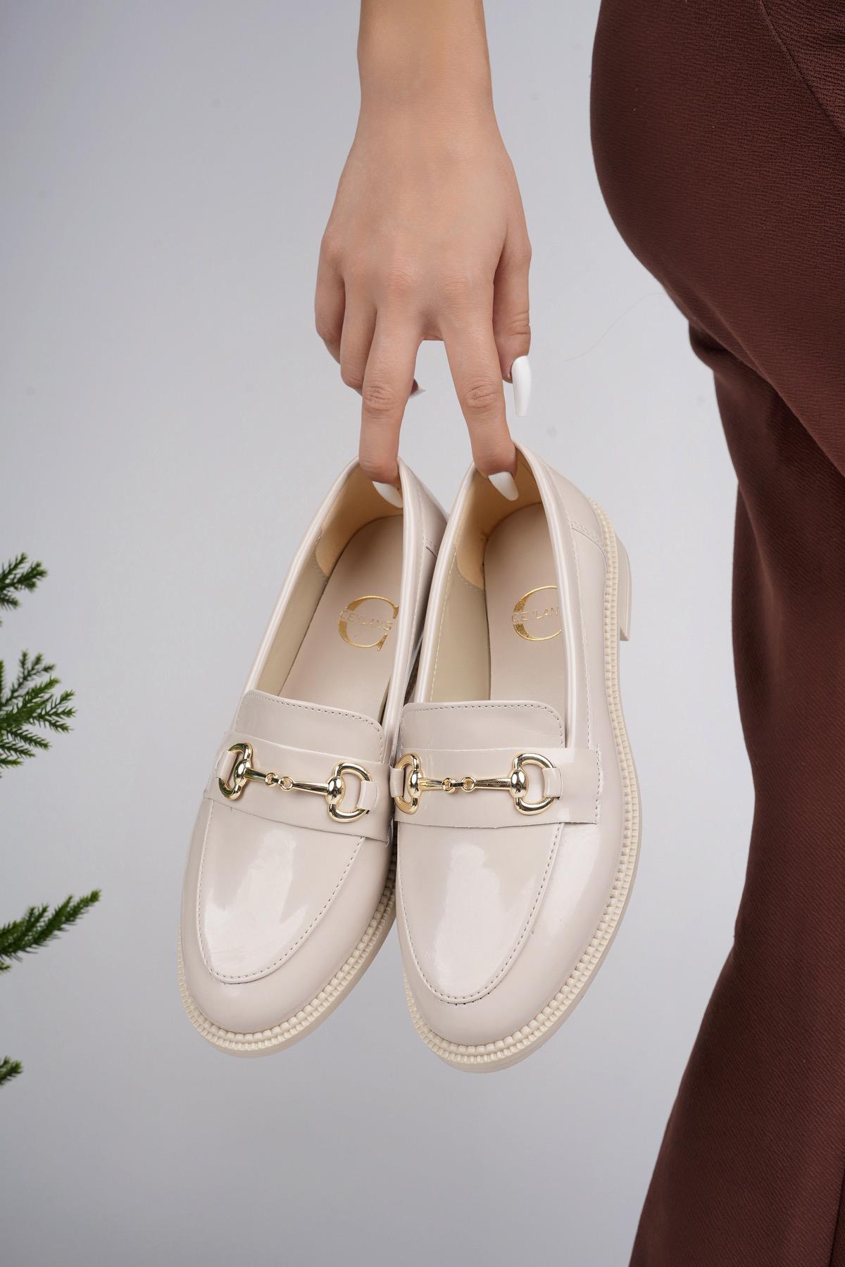 SUSSİE Garantili Metal Tokalı Kadın Loafer Günlük Ayakkabı - Görsel 3