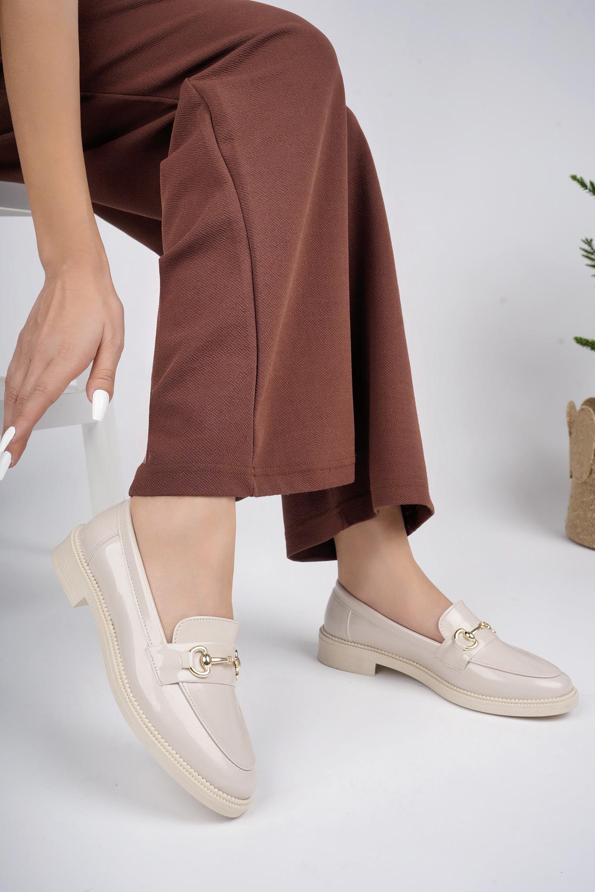 SUSSİE Garantili Metal Tokalı Kadın Loafer Günlük Ayakkabı - Görsel 6