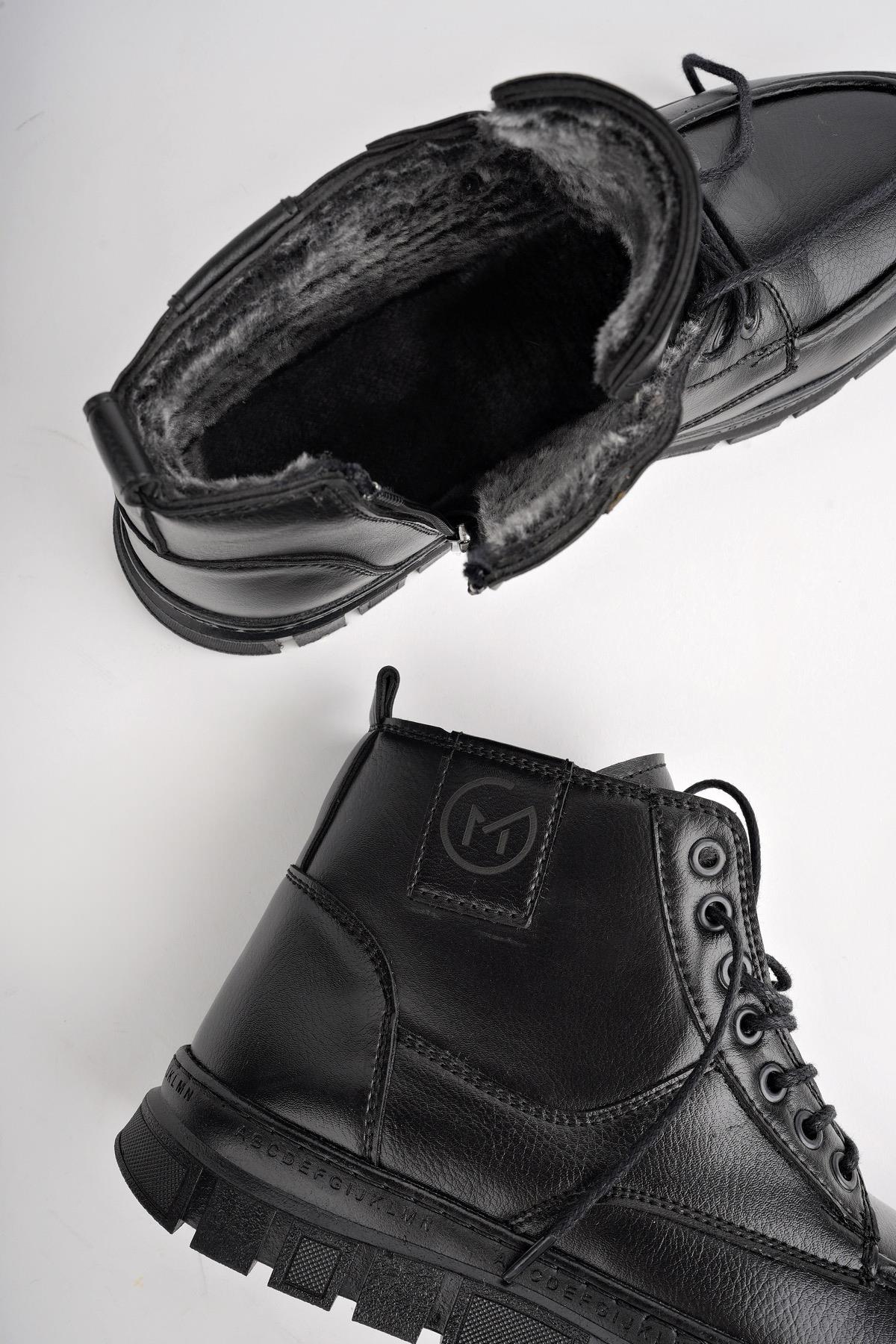 GİLBERTO Garantili Fermuarlı Bağcıklı Kürklü Hafif Taban Erkek Bot - Görsel 4