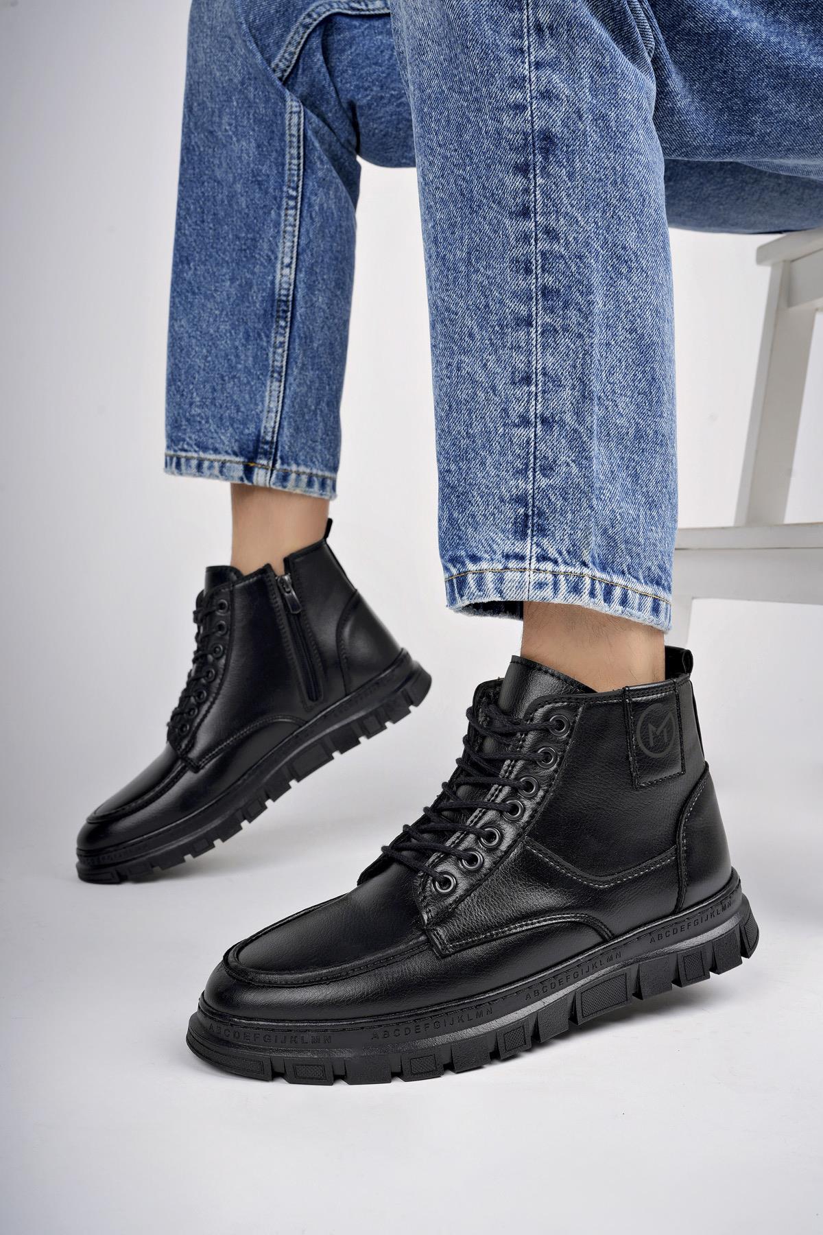 GİLBERTO Garantili Fermuarlı Bağcıklı Kürklü Hafif Taban Erkek Bot - Görsel 8