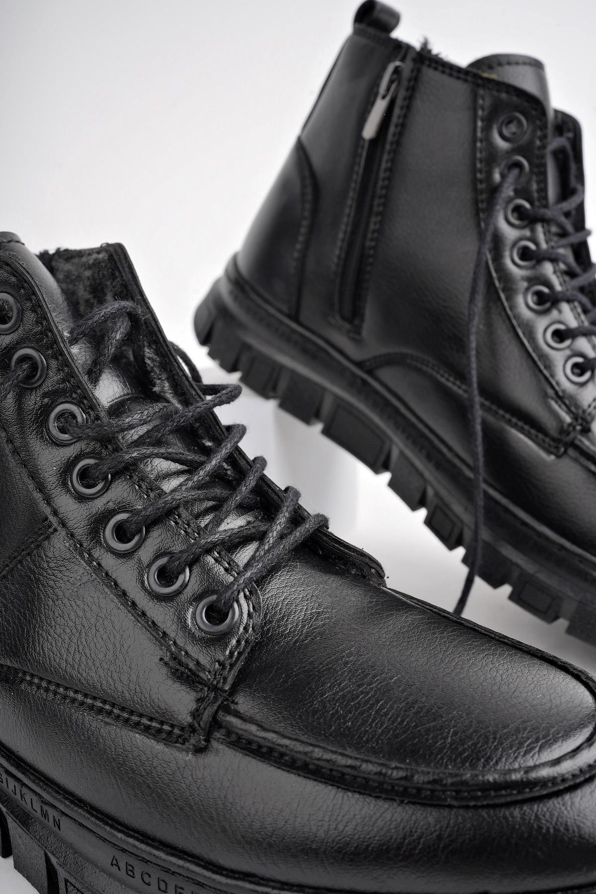 GİLBERTO Garantili Fermuarlı Bağcıklı Kürklü Hafif Taban Erkek Bot - Görsel 9