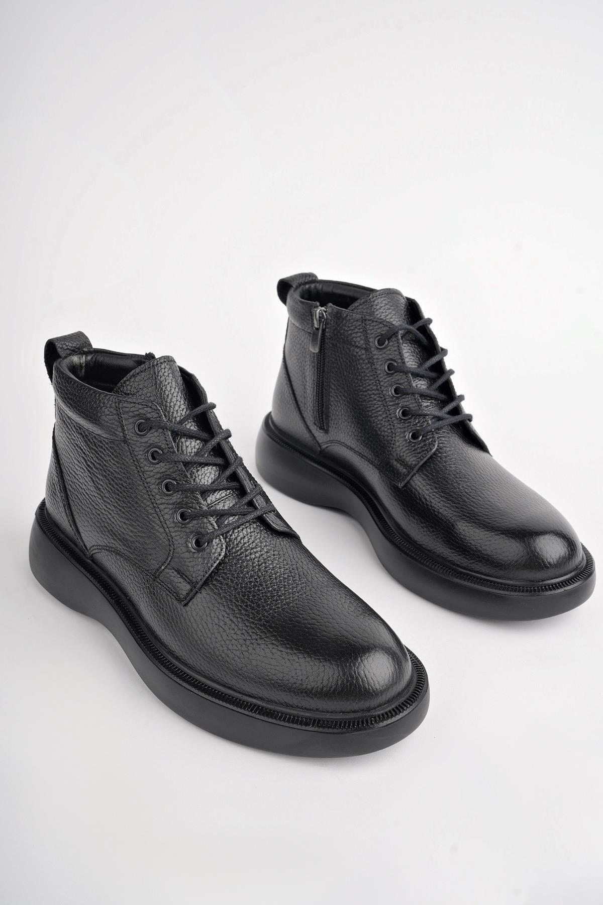 BERNARD Garantili Hakiki Deri Bağcıklı Fermuarlı Kaymaz Taban Casual Erkek Bot - Görsel 6