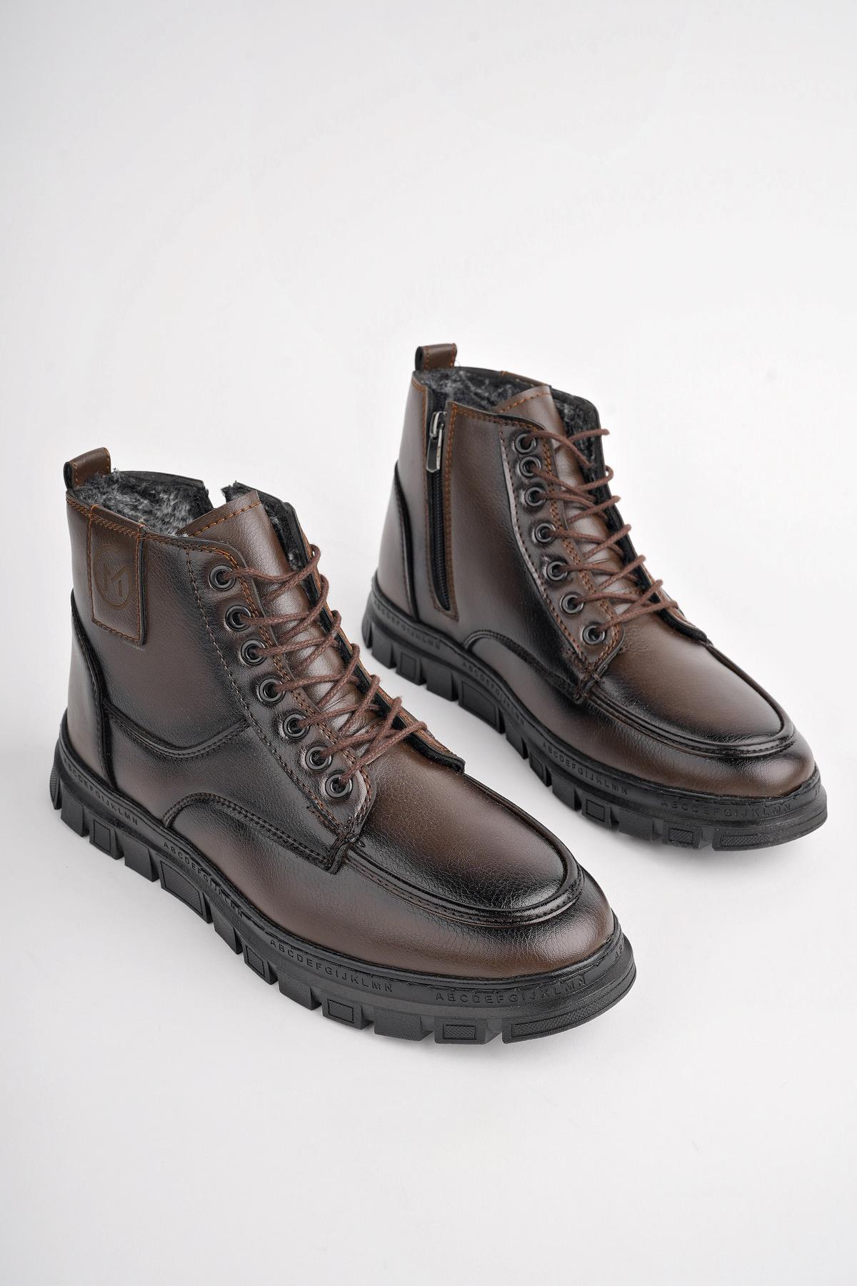 GİLBERTO Garantili Fermuarlı Bağcıklı Kürklü Hafif Taban Erkek Bot - Görsel 3