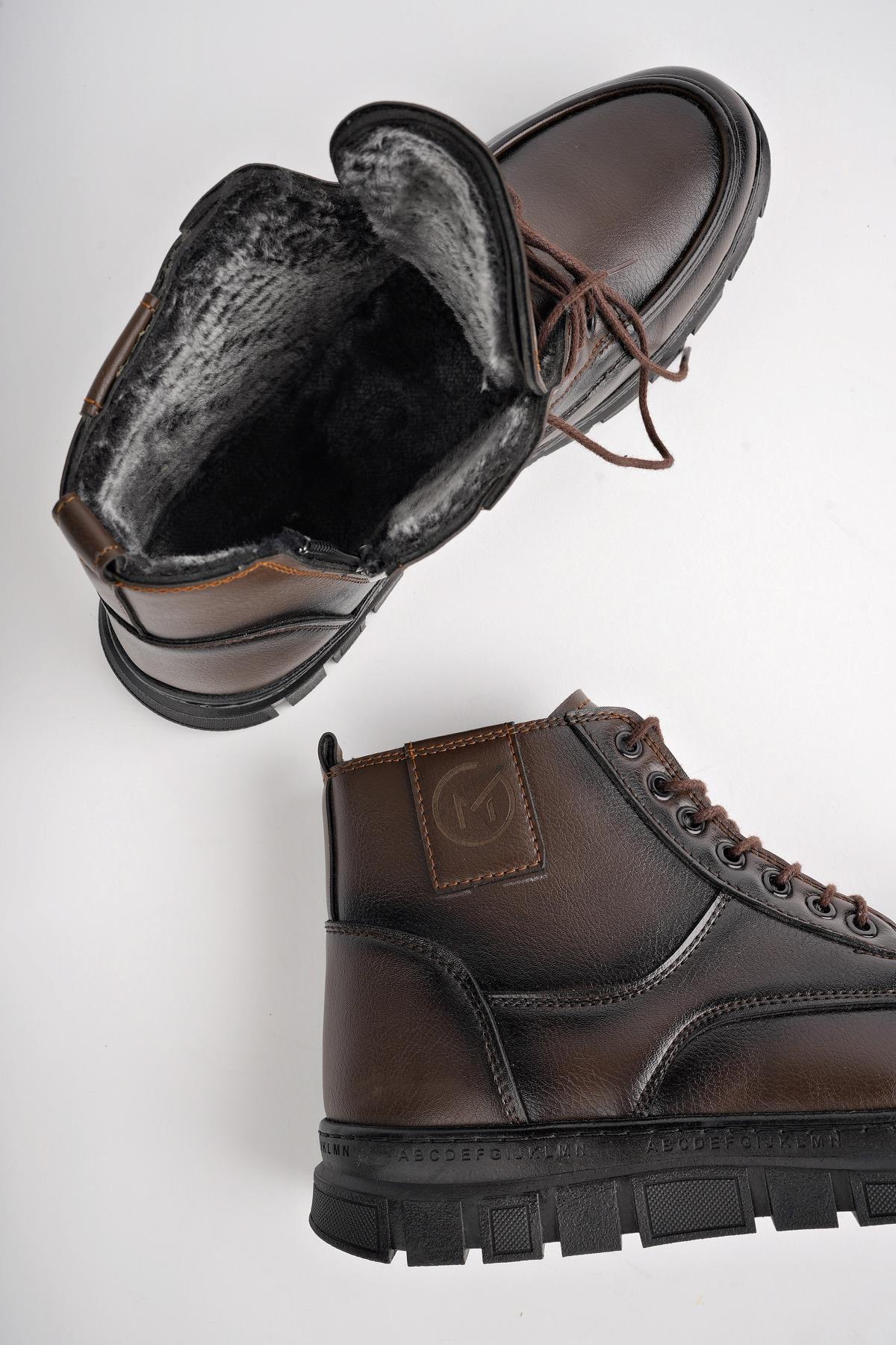 GİLBERTO Garantili Fermuarlı Bağcıklı Kürklü Hafif Taban Erkek Bot - Görsel 4