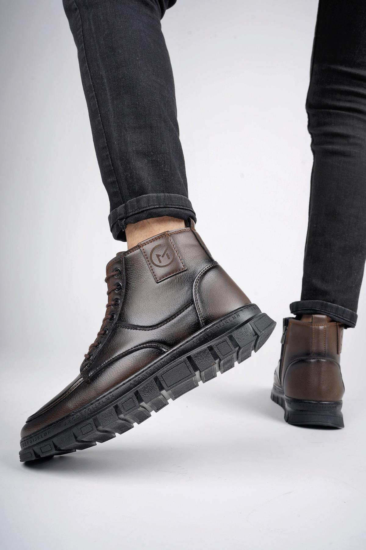 GİLBERTO Garantili Fermuarlı Bağcıklı Kürklü Hafif Taban Erkek Bot - Görsel 8