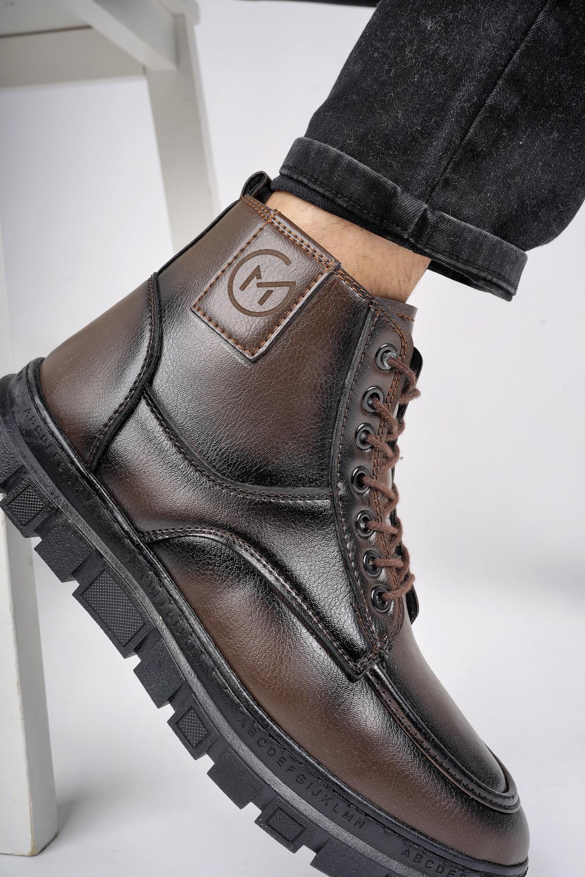 GİLBERTO Garantili Fermuarlı Bağcıklı Kürklü Hafif Taban Erkek Bot - Görsel 9
