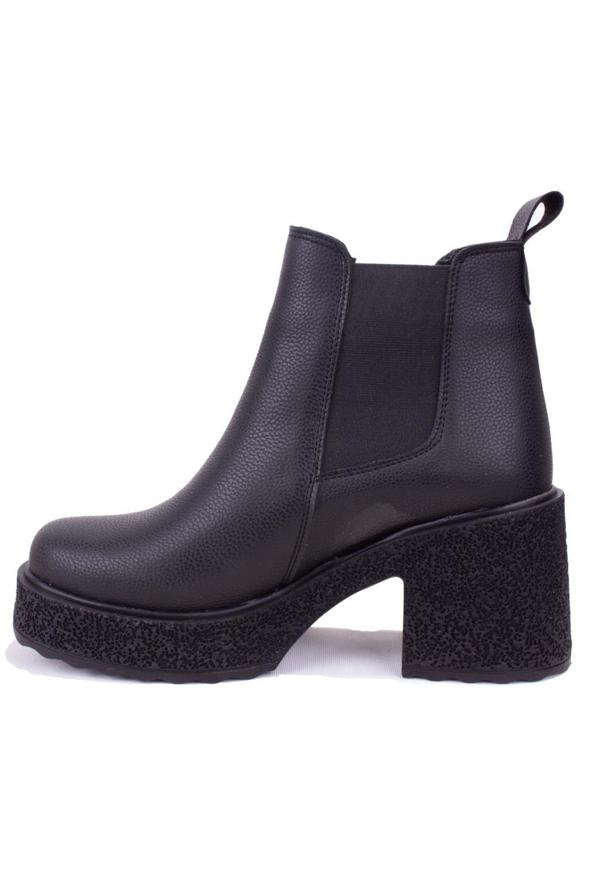 DZA07-8962200 Siyah Günlük Platform Topuklu Kadın Bot - Görsel 4