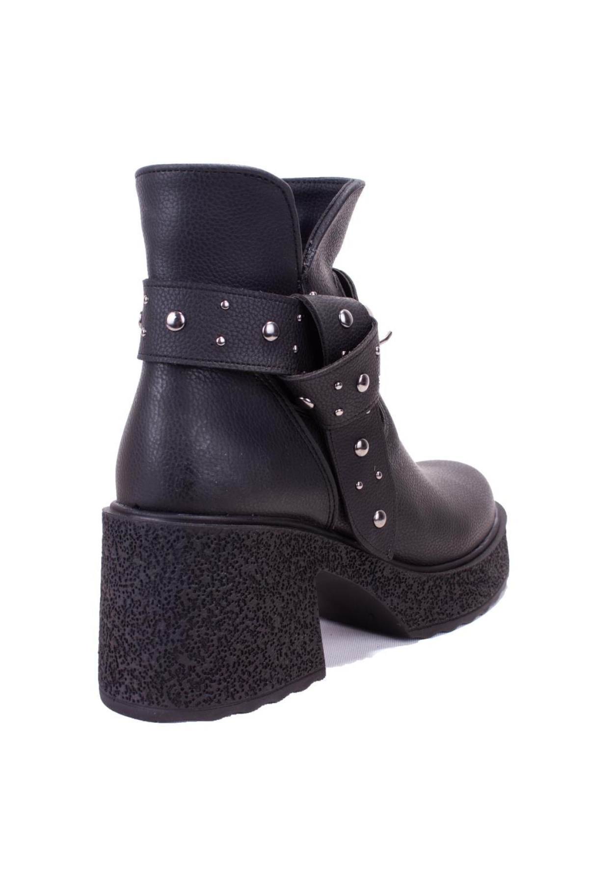 DZA07-8962278 Siyah Günlük Platform Topuklu Kadın Bot - Görsel 5