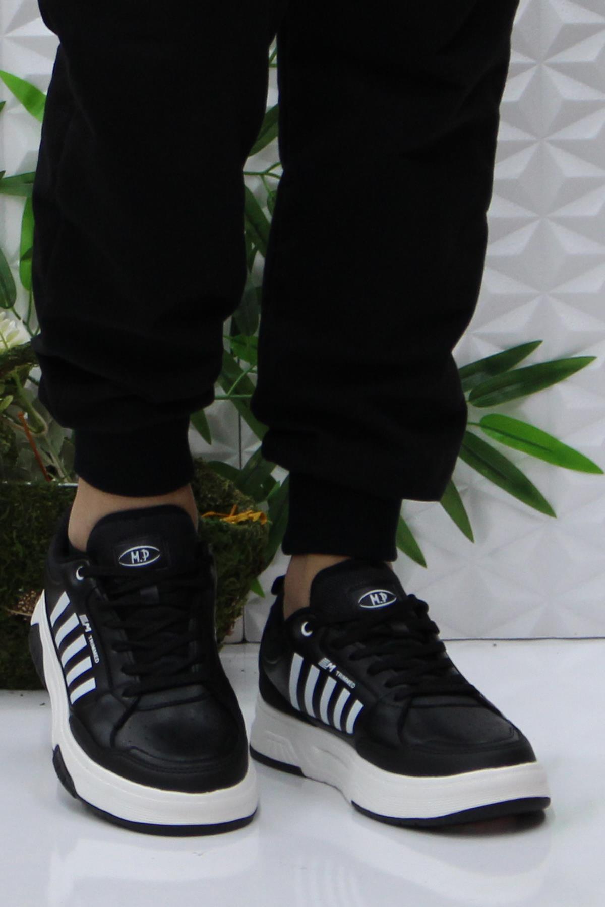 242 2060 Siyah Beyaz Rahat Orijinal Ürün Erkek Spor Ayakkabı - Görsel 3