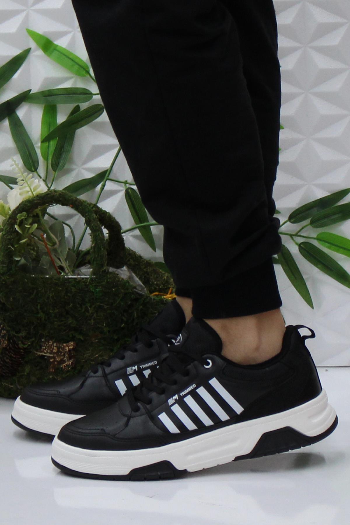 242 2060 Siyah Beyaz Rahat Orijinal Ürün Erkek Spor Ayakkabı - Görsel 4
