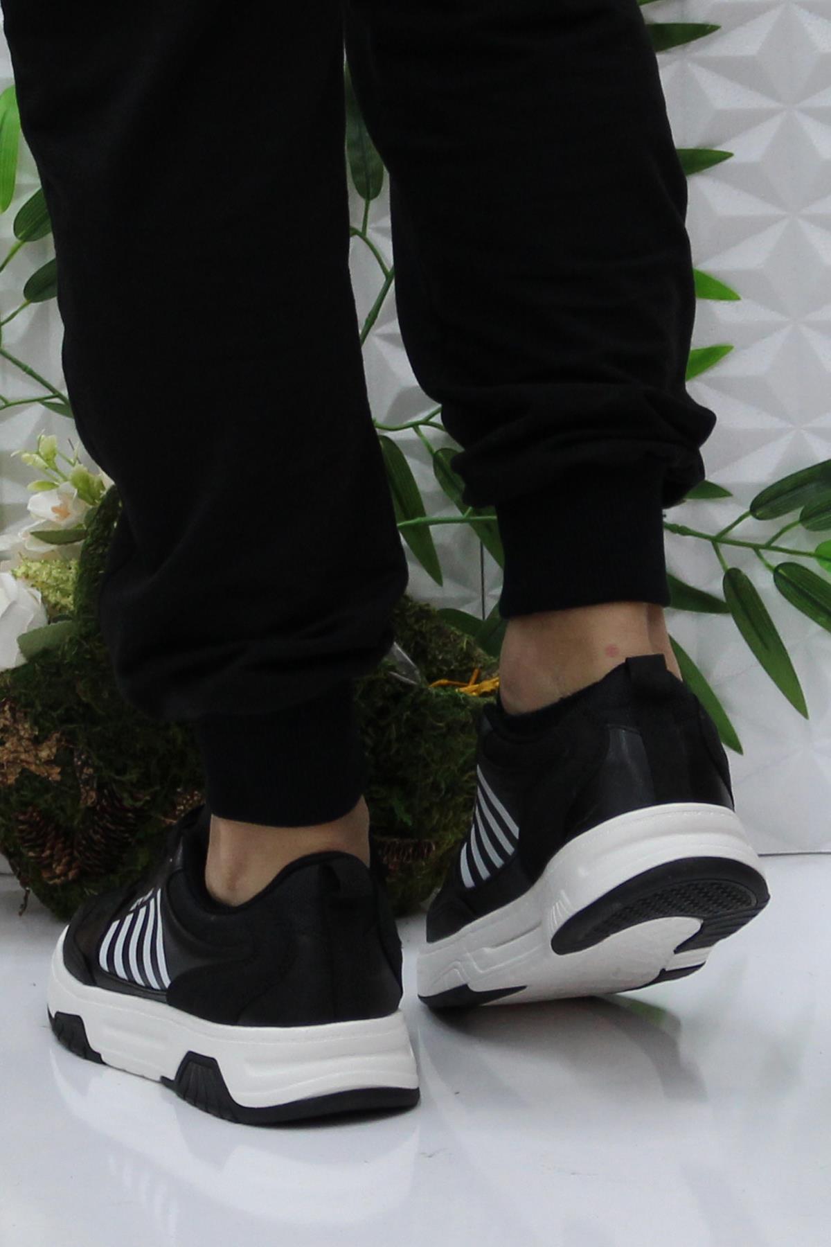 242 2060 Siyah Beyaz Rahat Orijinal Ürün Erkek Spor Ayakkabı - Görsel 5