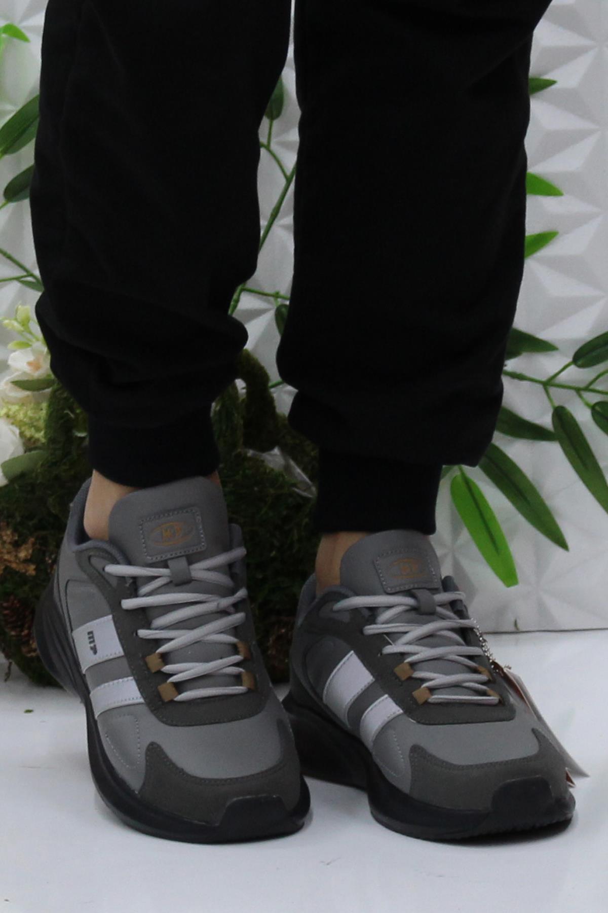 242 2034 Gri Rahat Orijinal Ürün Hafif Erkek Spor Ayakkabı - Görsel 3