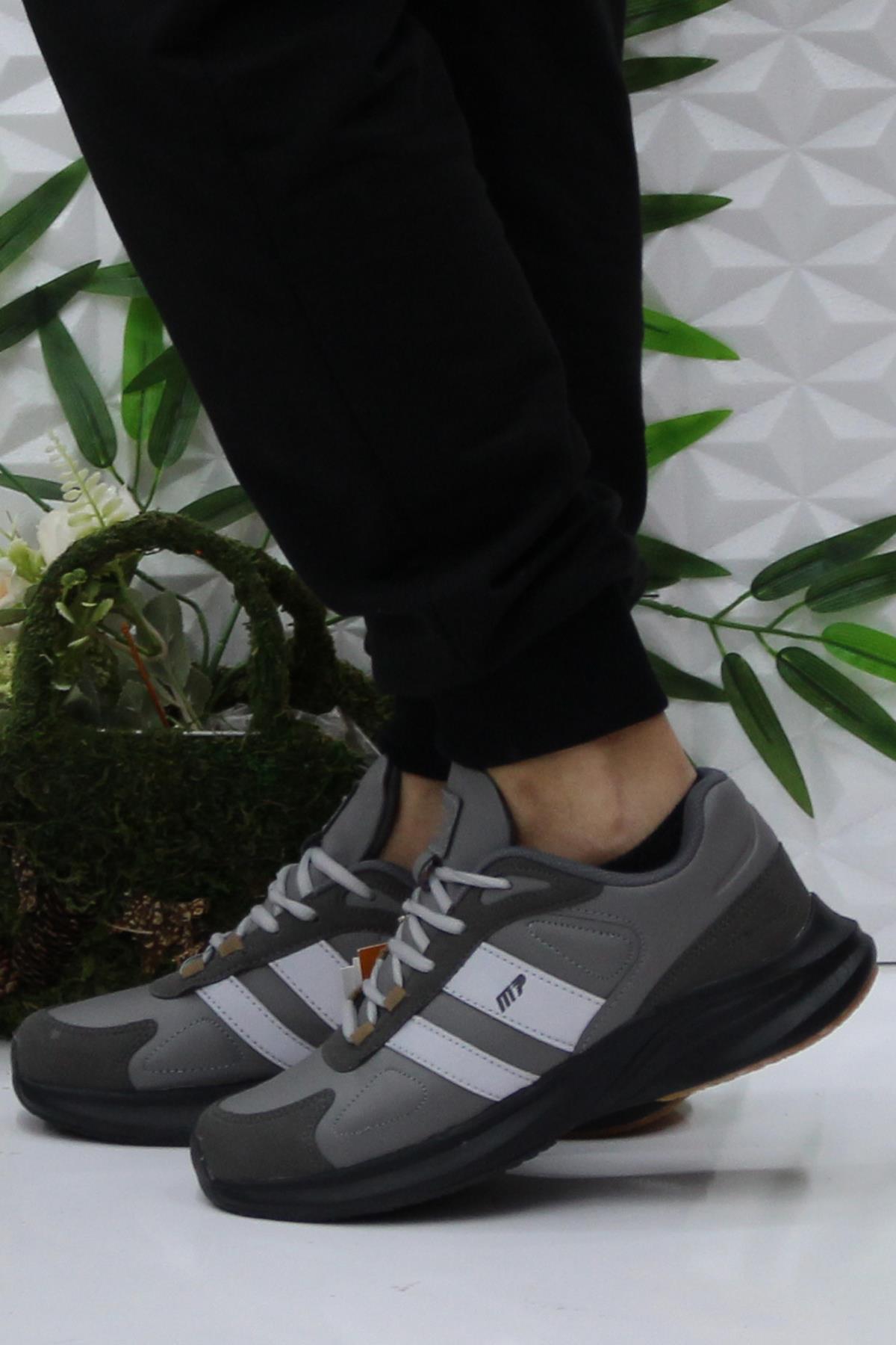 242 2034 Gri Rahat Orijinal Ürün Hafif Erkek Spor Ayakkabı - Görsel 4