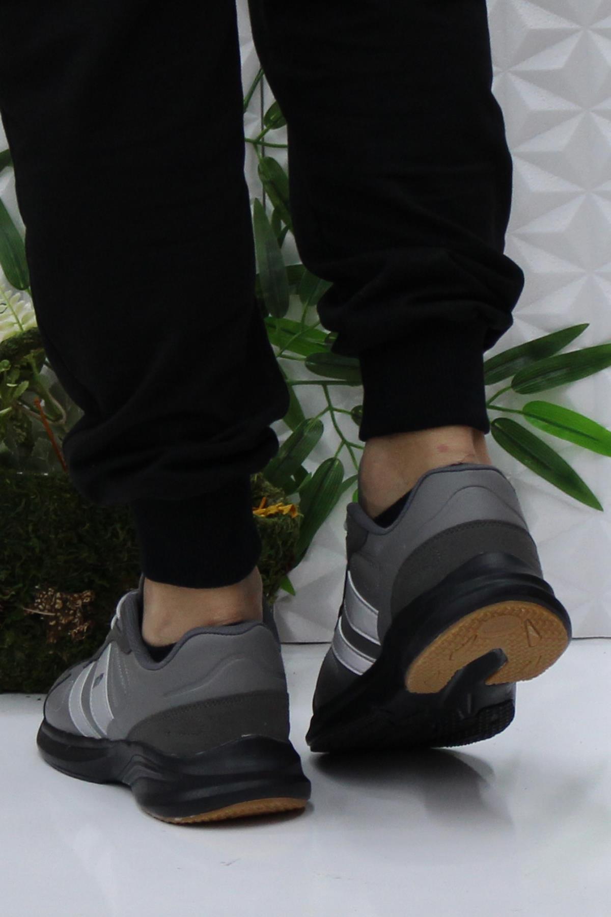 242 2034 Gri Rahat Orijinal Ürün Hafif Erkek Spor Ayakkabı - Görsel 5