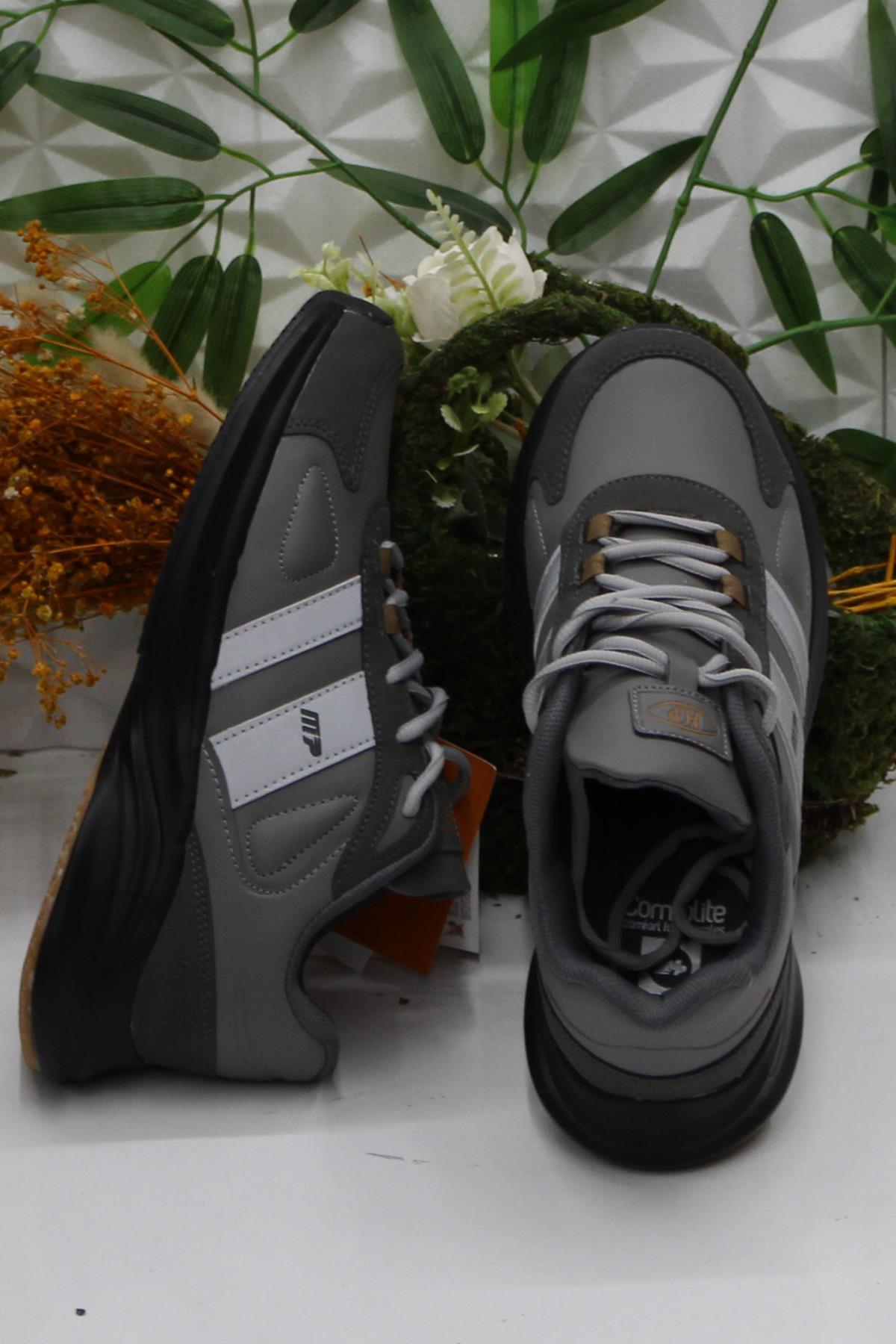 242 2034 Gri Rahat Orijinal Ürün Hafif Erkek Spor Ayakkabı - Görsel 6