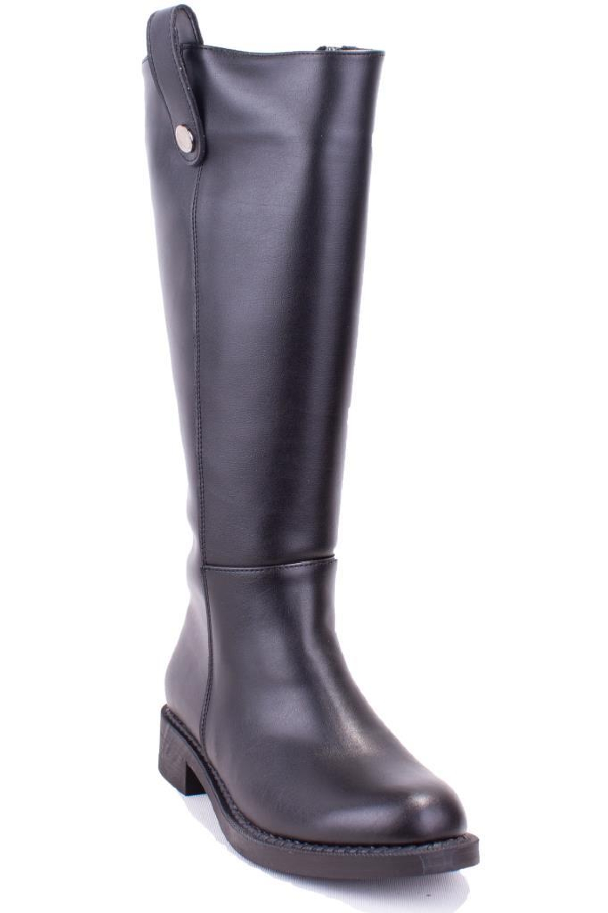 DZA07-1062765 Siyah Günlük Streçli Düz Topuk Kadın Çizme - Görsel 2