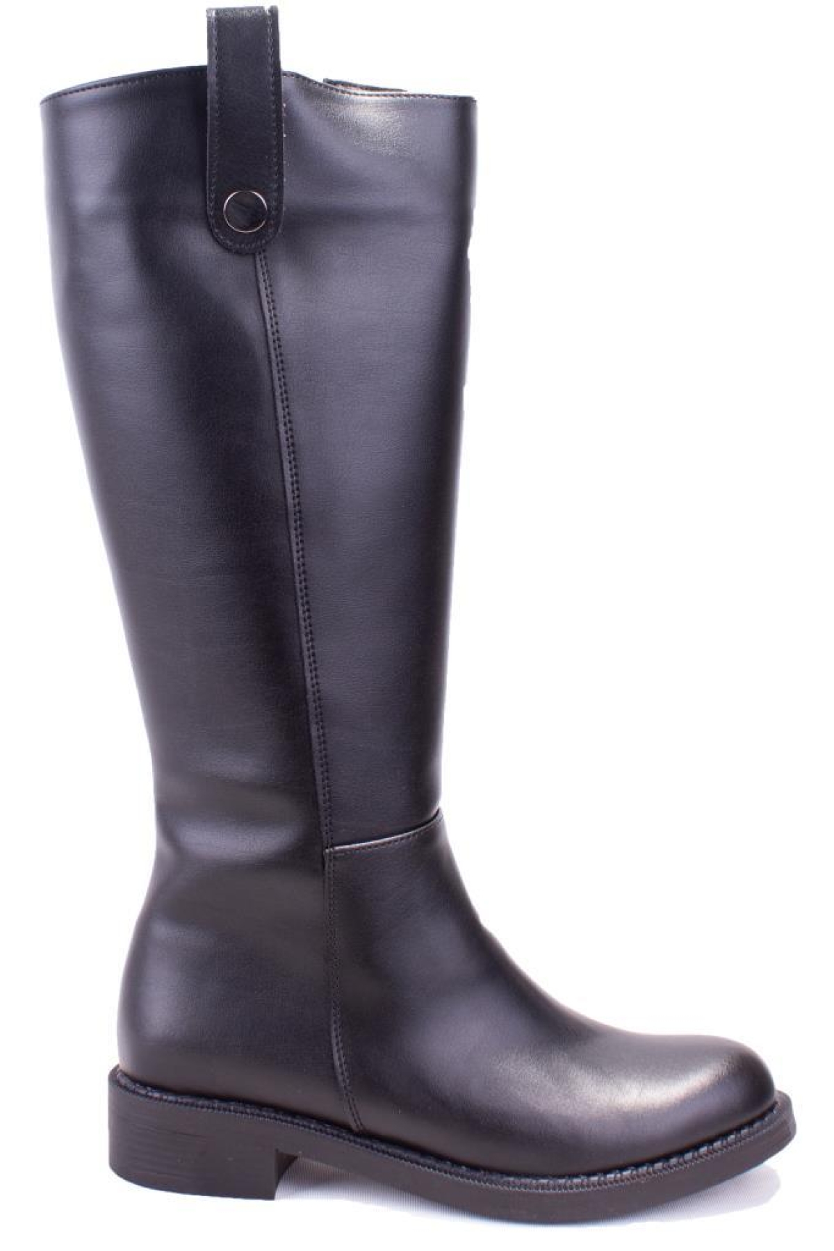 DZA07-1062765 Siyah Günlük Streçli Düz Topuk Kadın Çizme - Görsel 3