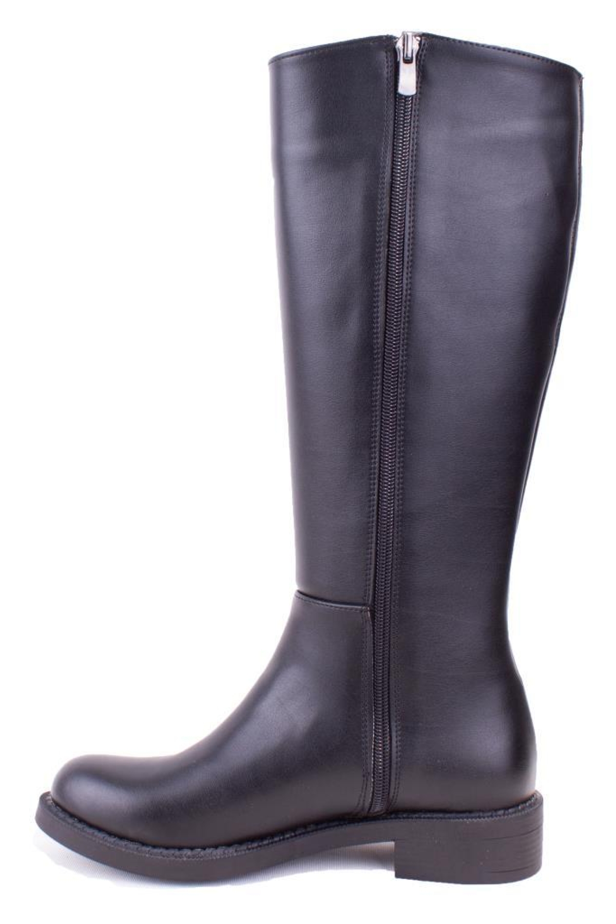 DZA07-1062765 Siyah Günlük Streçli Düz Topuk Kadın Çizme - Görsel 4