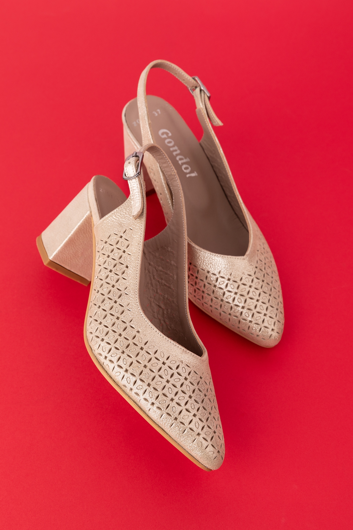 Gondol Hakiki Deri Lazer Kesim Şık Topuklu Ayakkabı şhn.2007 - Görsel 5