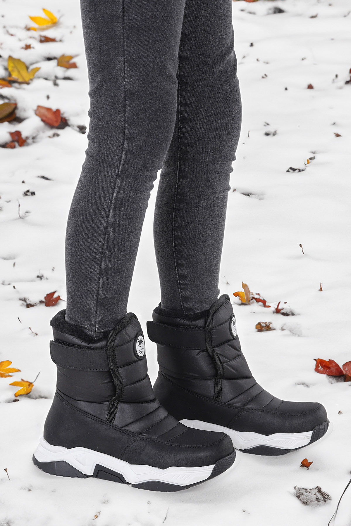 Monny Cırtlı Erkek Çocuk Kar Botu Siyah - Beyaz - Görsel 2