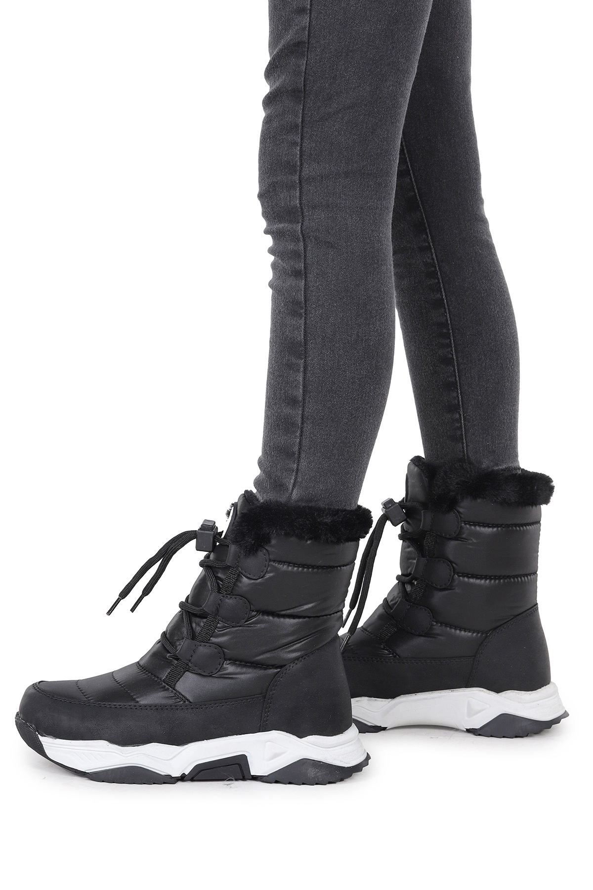 Alison Bağcıklı Erkek Çocuk Kar Botu Siyah - Görsel 4