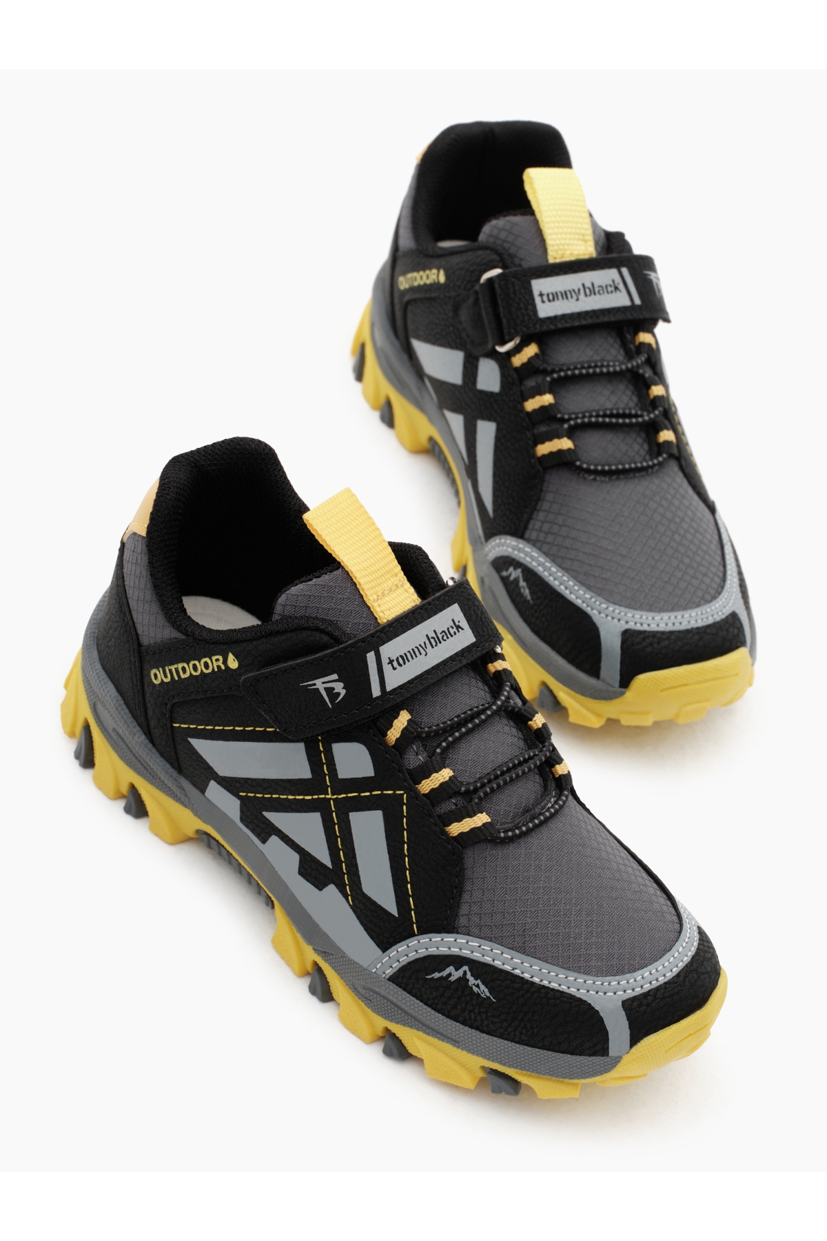 Çocuk Unisex Füme Sarı Termo Taban Su İtici Kumaş Cırtlı Trekking Ayakkabı - Görsel 3