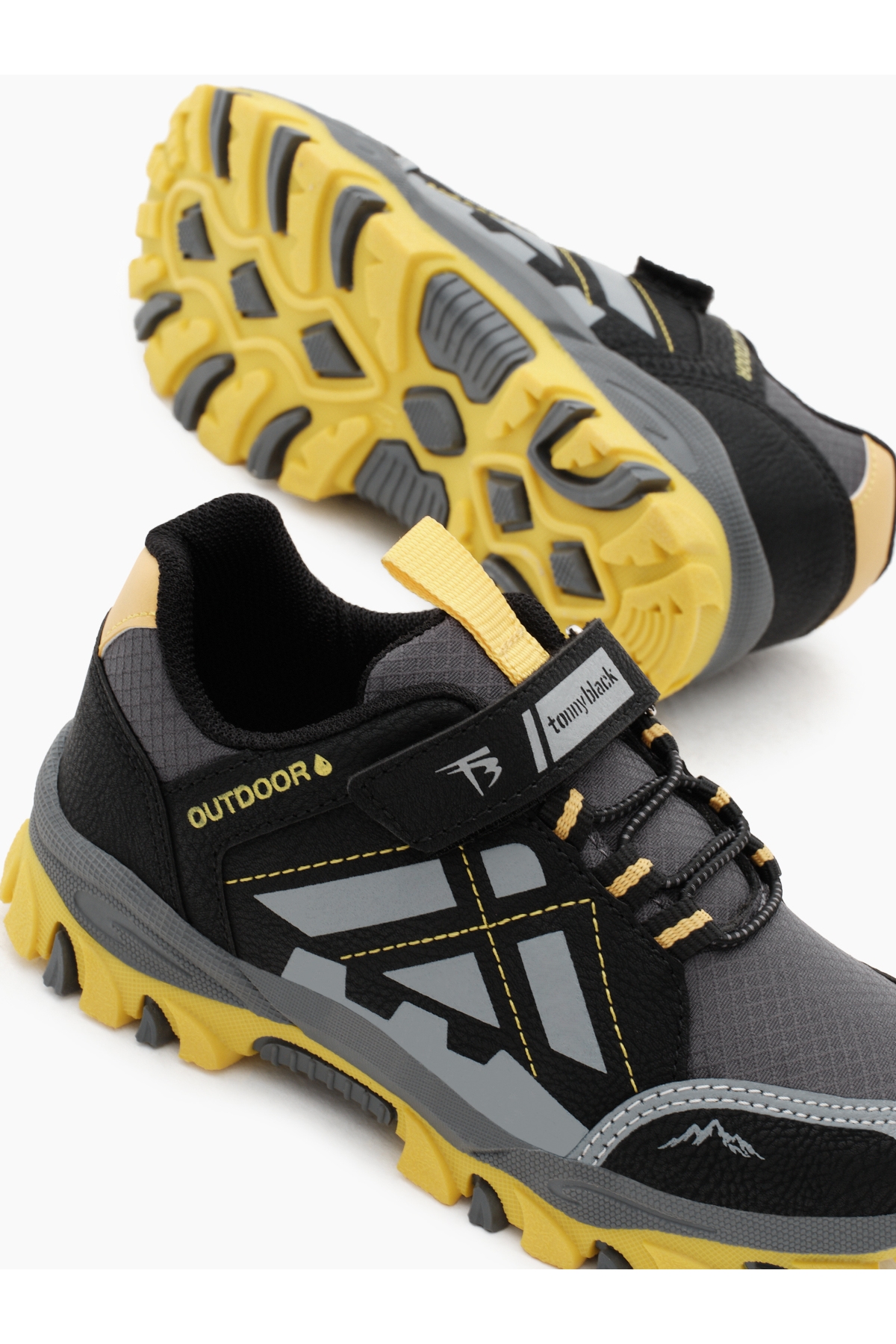 Çocuk Unisex Füme Sarı Termo Taban Su İtici Kumaş Cırtlı Trekking Ayakkabı - Görsel 4