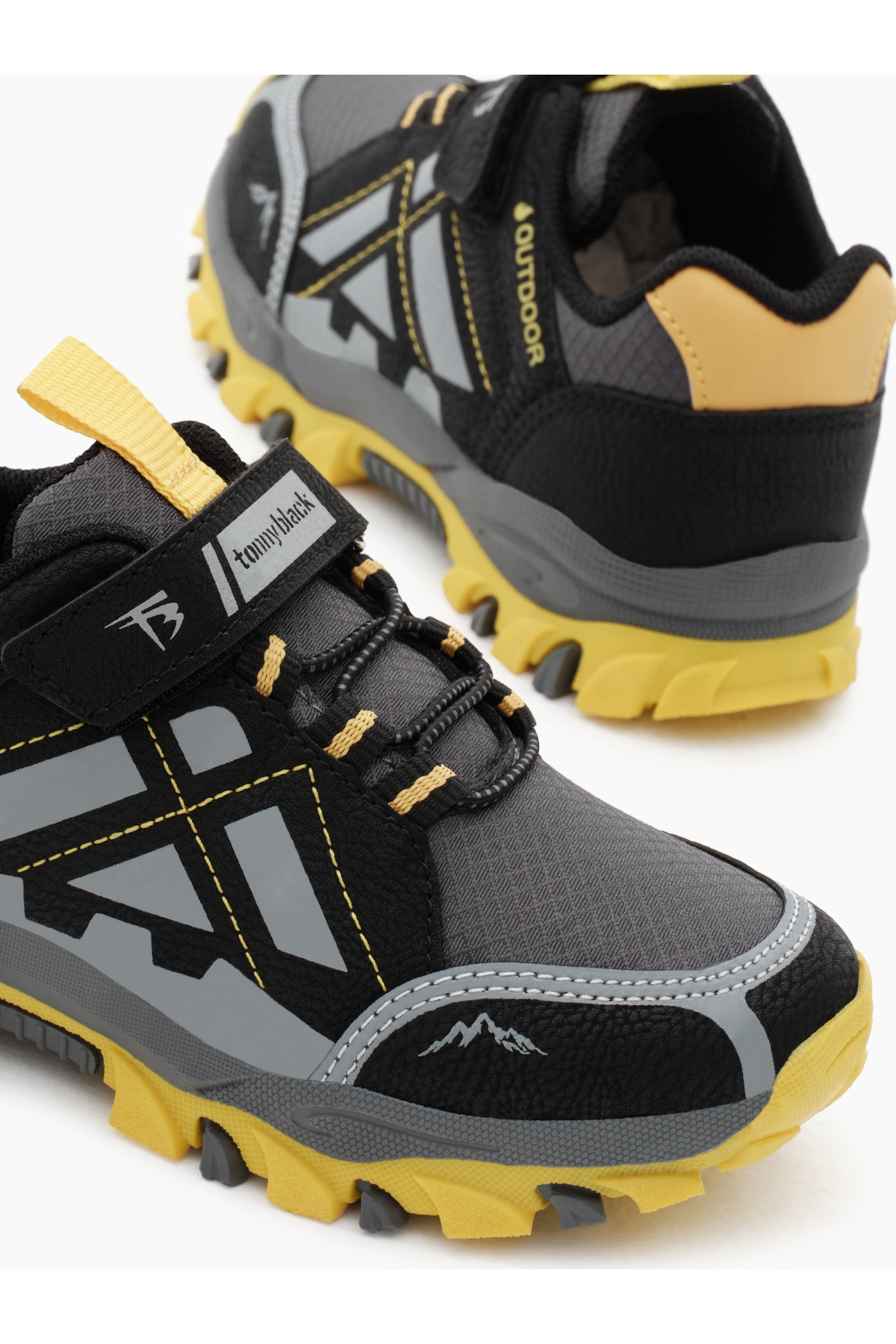 Çocuk Unisex Füme Sarı Termo Taban Su İtici Kumaş Cırtlı Trekking Ayakkabı - Görsel 5