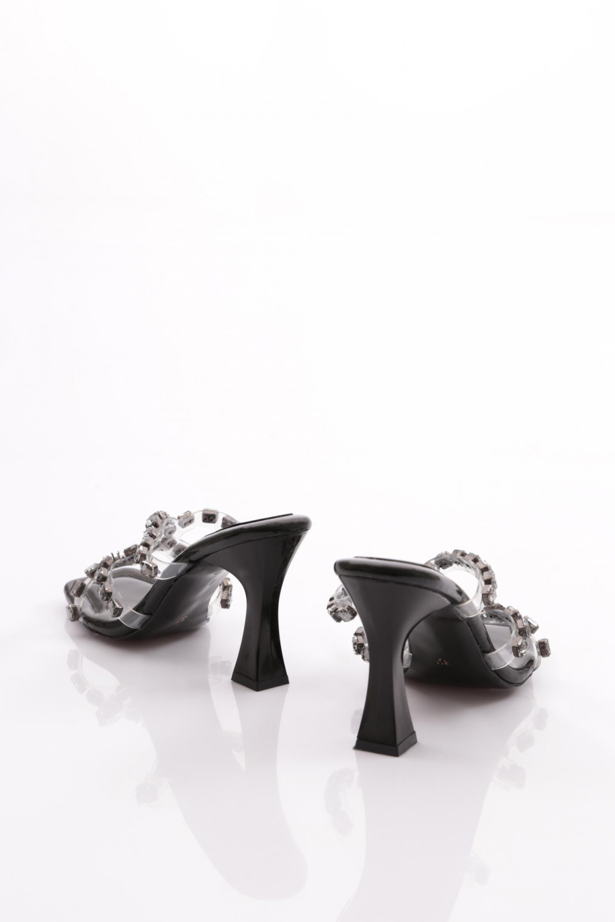 176 Kadin Taş Süslemeli Topuklu Terlik - Görsel 4