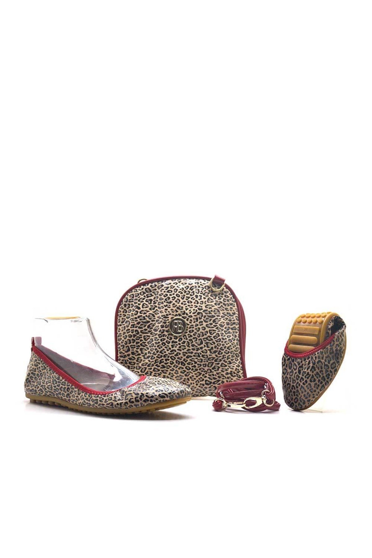 Leopar Desenli Katlanabilir Kadın Babet-Portföy Çantalı - Görsel 3