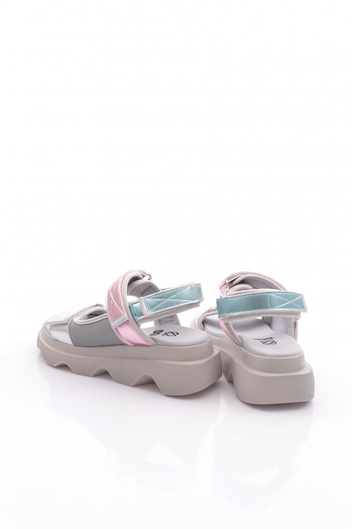 3527 Kadin Leopar Desenli Kalin Taban Sandalet - Görsel 4