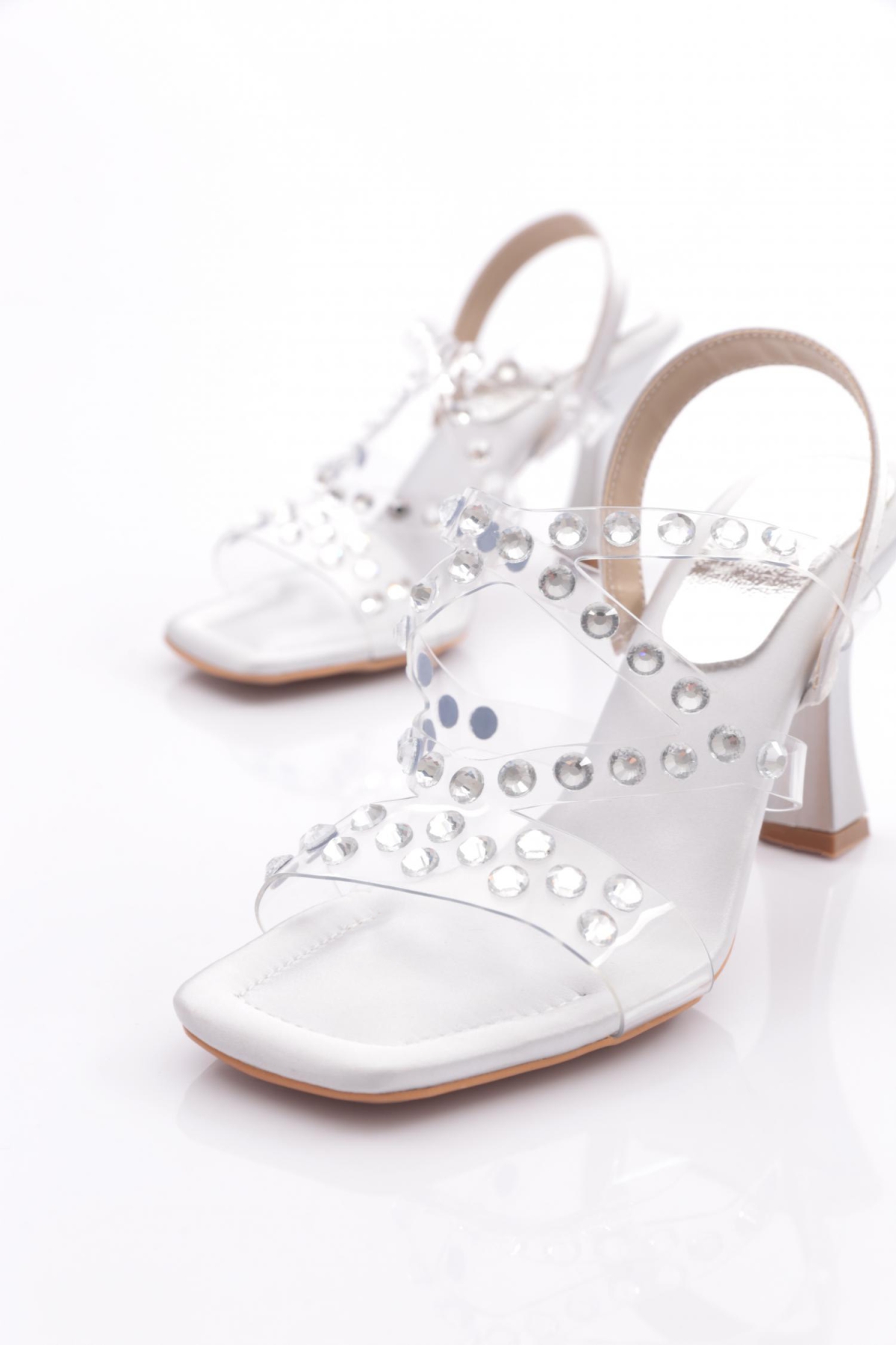 108 Kadin Arkadan Bağlamali Topuklu Abiye Ayakkabi - Görsel 5